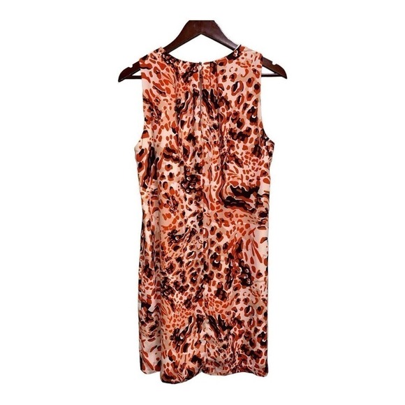 H&M Sleeveless Mini Sheath Crepe Tank Dress Keyhole Back Pink Red Black Size 10 - Picture 1 of 3